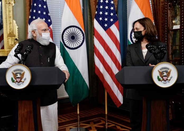 PM Modi and US VP Kamala Harris